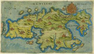 Karte von Lesvos aus dem Jahre 1597
